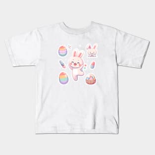 Happy Hoppy Easter: Bunny and Egg Sticker Collection Kids T-Shirt